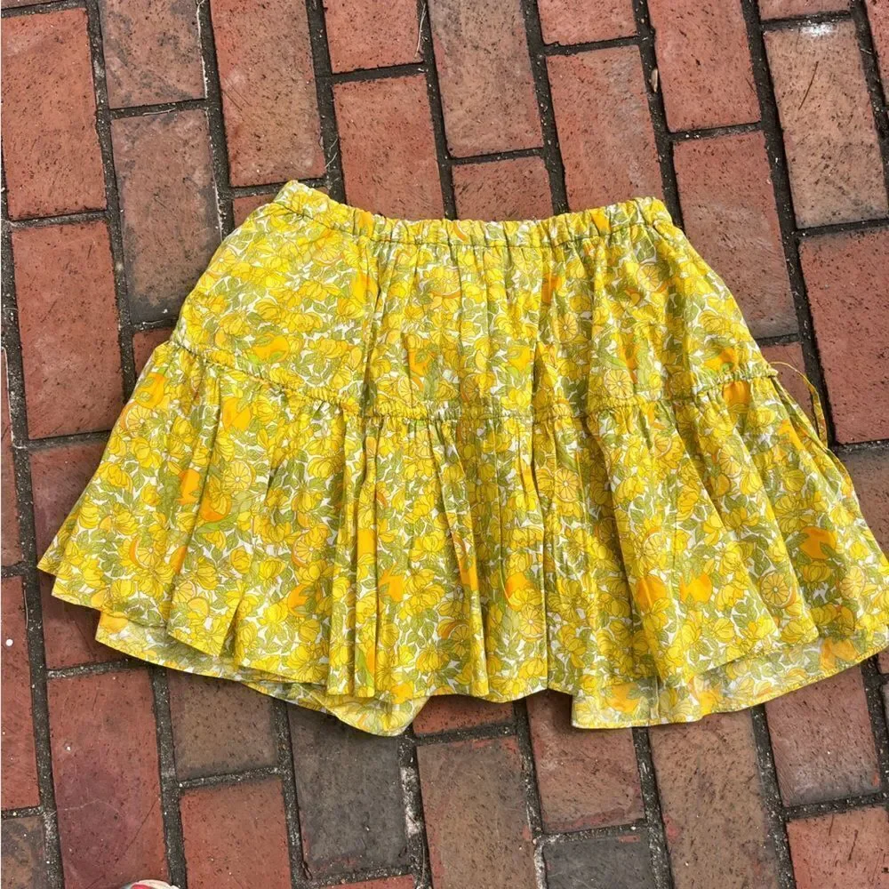 J Crew Tiered Skirt in Limone Print NWT